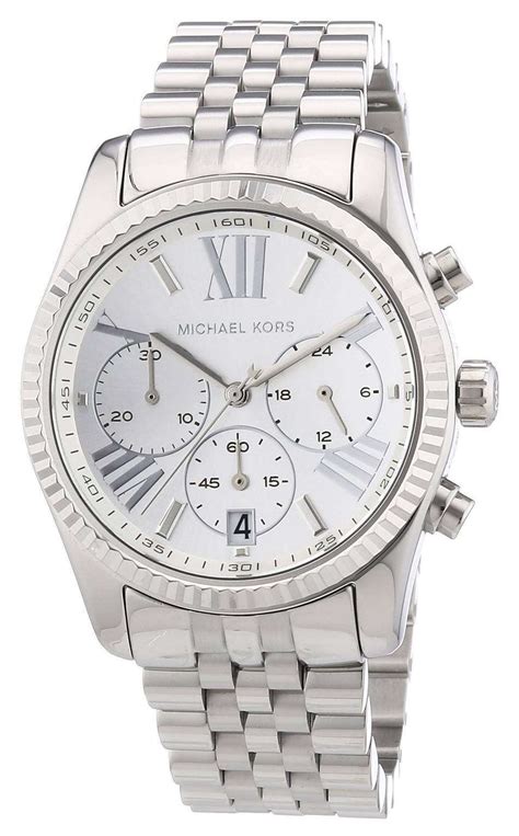 michael kors lexington chronograph stainless steel ladies watch mk5555|Michael Kors lexington ladies chronograph.